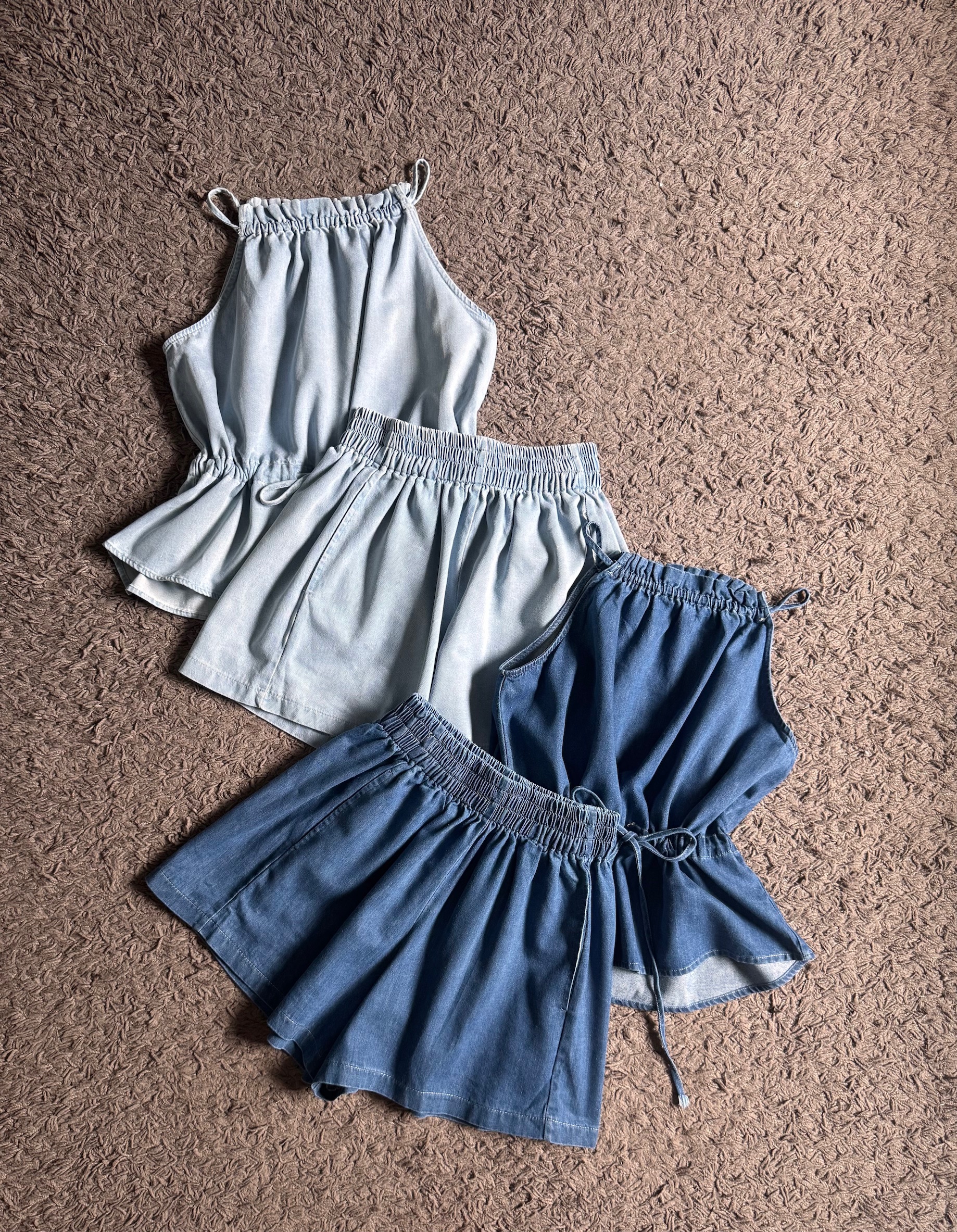 Ndudshop - Denim shorts set (Kode: 5879HML) Biru Muda - Image 3
