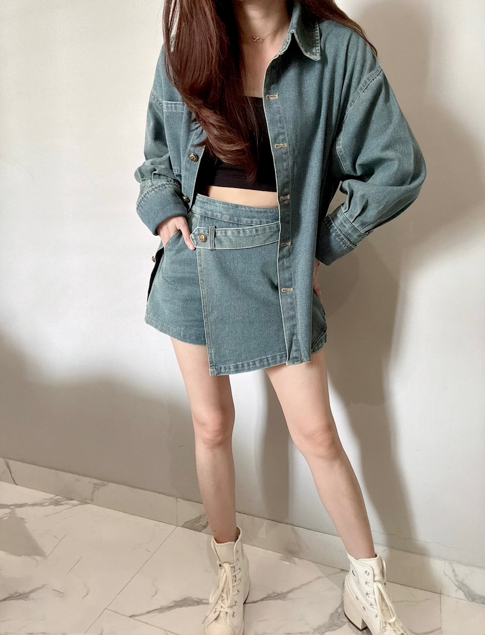 Ndudshop - Denim shirt set (Kode: 5880HNQ)